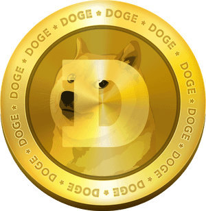 Dogecoin Cryptocurrency Token PNG image with transparent background