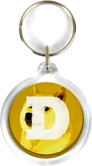 Dogecoin Keychain Accessory PNG Image