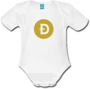 Dogecoin Logo Baby Onesie PNG image with transparent background