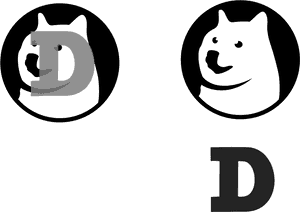 Dogecoin Logo Variations PNG image with transparent background