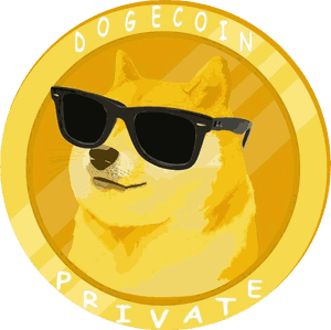 Dogecoin Private Cool Shiba Inu Coin Design PNG image with transparent background