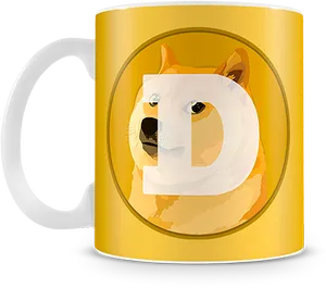 Dogecoin Themed Mug PNG Image