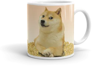 Dogecoin Themed Mug PNG Image