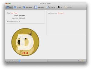 Dogecoin Wallet Interface Version1.3 PNG image with transparent background