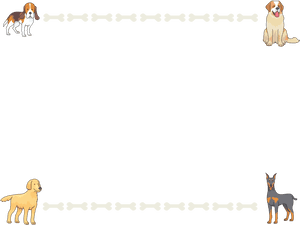 Dogs And Bones Frame - Dog Frame Png Cartoon, Transparent Png PNG
