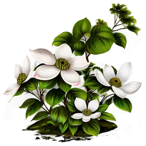 Dogwood Garden Scene Png Fax PNG Image