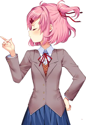 Doki Doki Literature Club Character Pose PNG Image