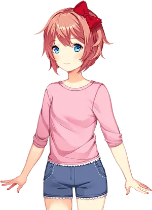 Doki Doki Literature Club Character Sayori PNG Image