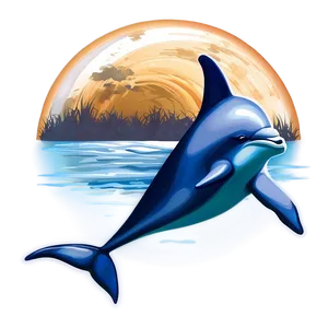 Dolphins In Moonlight Png 06112024 PNG Image