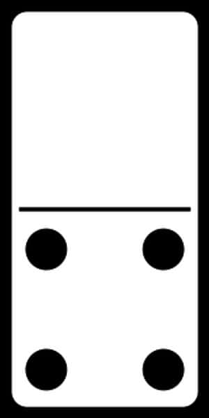 Domino Tile Blank Three Dots PNG image with transparent background