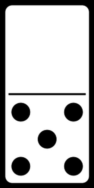 Domino Tile Fiveand Blank PNG image with transparent background