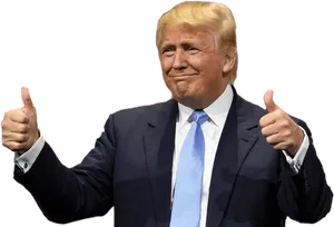 Donald Trump Thumbs Up Gesture PNG Image