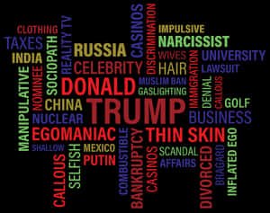 Donald Trump Word Cloud PNG image with transparent background