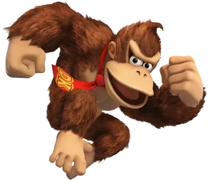 Donkey Kong Animated Character Pose PNG Image