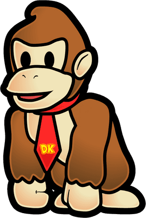 Barrel Clipart Donkey Kong - Paper Mario Donkey Kong, HD Png Download PNG