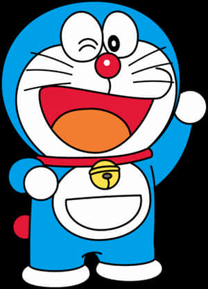 Doraemon Cheerful Robot Cat PNG image with transparent background