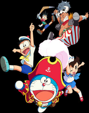 Doraemon_and_ Friends_ Adventure_ Fall PNG image with transparent background