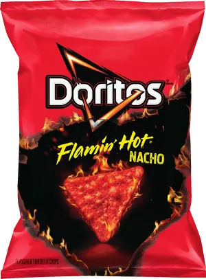 Doritos Flamin Hot Nacho Bag PNG Image