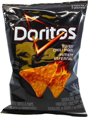 Doritos Sweet Chili Heat Chips Bag PNG Image