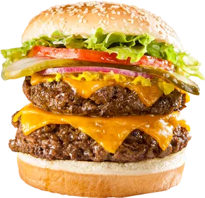 Double Cheeseburger Deluxe Burger King.png PNG Image