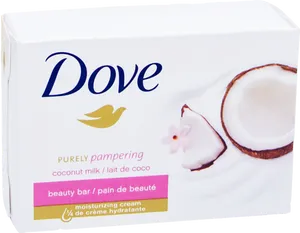 Dove Coconut Milk Beauty Bar Soap Packaging PNG Image