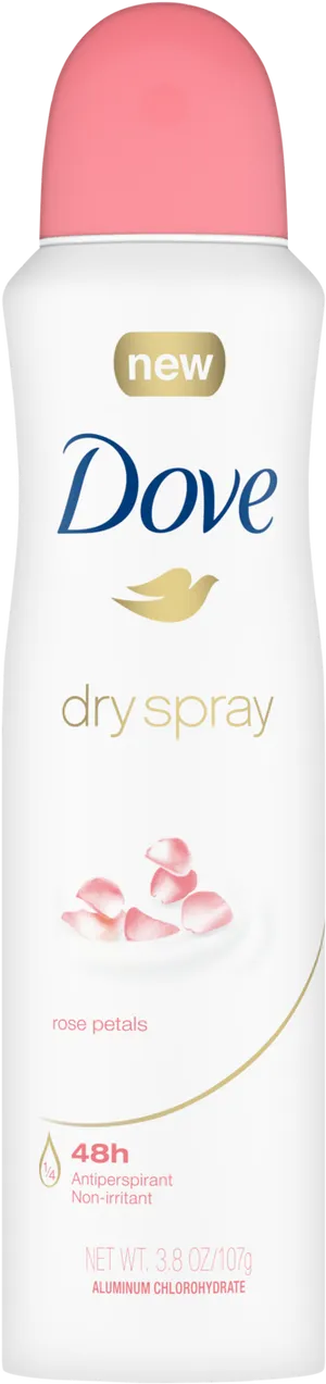 Dove Dry Spray Rose Petals Antiperspirant PNG Image