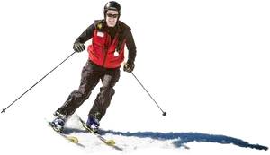 Downhill Skier Action Shot.png PNG Image