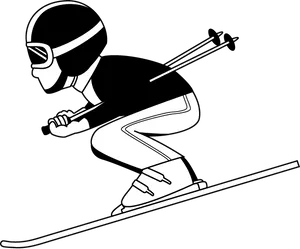 Downhill Skier Vector Illustration PNG Image