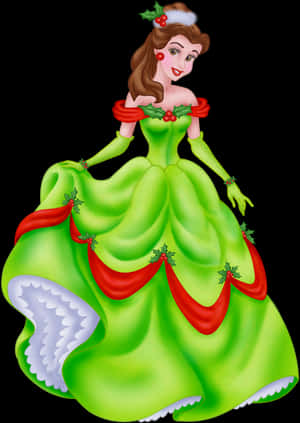 Download Top 96 Disney Christmas Clip Art - Disney Princess Belle Christmas Dress, HD Png Download PNG with transparent background