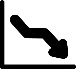 Line Graph Decrease Profit - Decrease Graph Logo PNG with transparent background