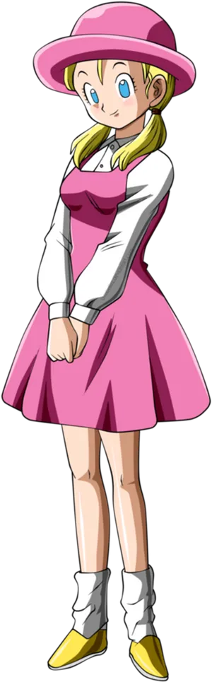 Dragon Ball Characterin Pink Dress PNG Image