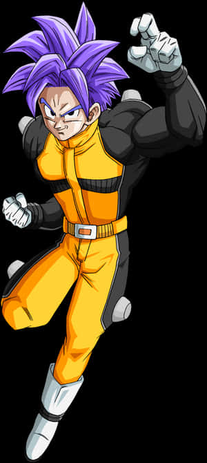 Dragon Ball Purple Haired Warrior PNG image with transparent background