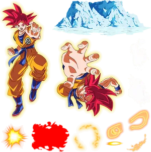 Dragon_ Ball_ Super_ Saiyan_ Stickers_ Collection PNG Image