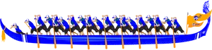 Dragon Boat Team Rowing PNG Image