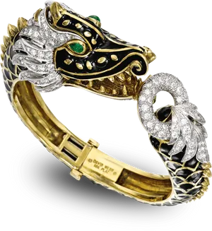 Dragon Head Bangle Jewelry PNG Image