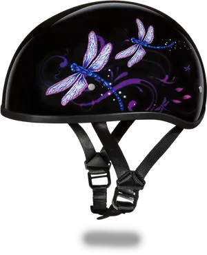 Dragonfly Design Motorcycle Helmet PNG Image