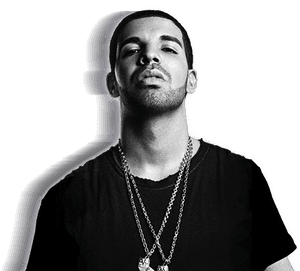 Drake Blackand White Portrait PNG with transparent background