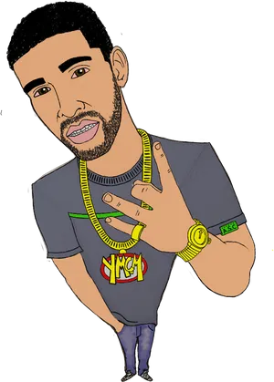 Drake Cartoon Illustration PNG Image