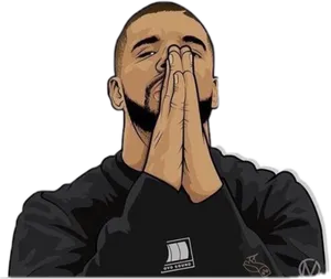 Drake Hand Gesture Illustration PNG Image