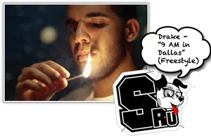 Drake Lighting Match9 A M Dallas Freestyle PNG Image