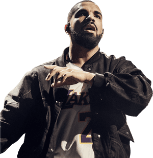 Drake Performingon Stage PNG with transparent background