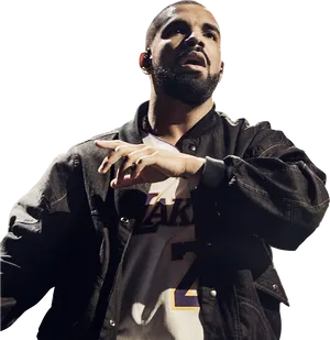 Drake Performingon Stage PNG Image