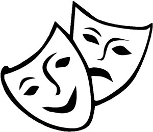 Drama Mask Theatre Transparent - Theatre Masks Clipart, HD Png Download PNG image with transparent background