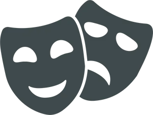 Drama Masks Icon PNG Image