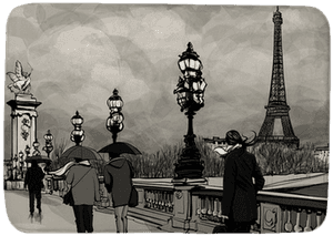 Drawing Of Alexander Iii Bridge In Paris Showing Eiffel - Paris Dibujo PNG image with transparent background