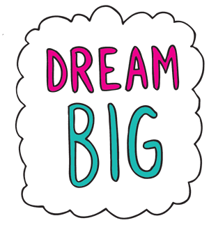 Dream Big Inspirational Quote PNG image with transparent background