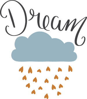 Dream Cloud Rainof Hearts PNG image with transparent background