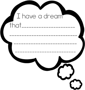Dream Cloud Worksheet Template PNG image with transparent background