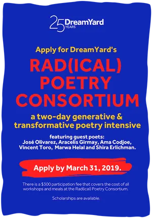 Dream Yard Radical Poetry Consortium Flyer PNG Image