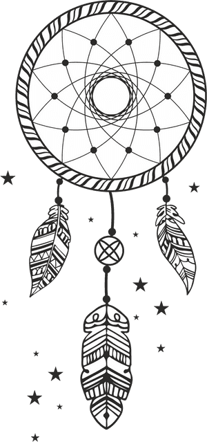 Dreamcatcher Graphic Art PNG image with transparent background